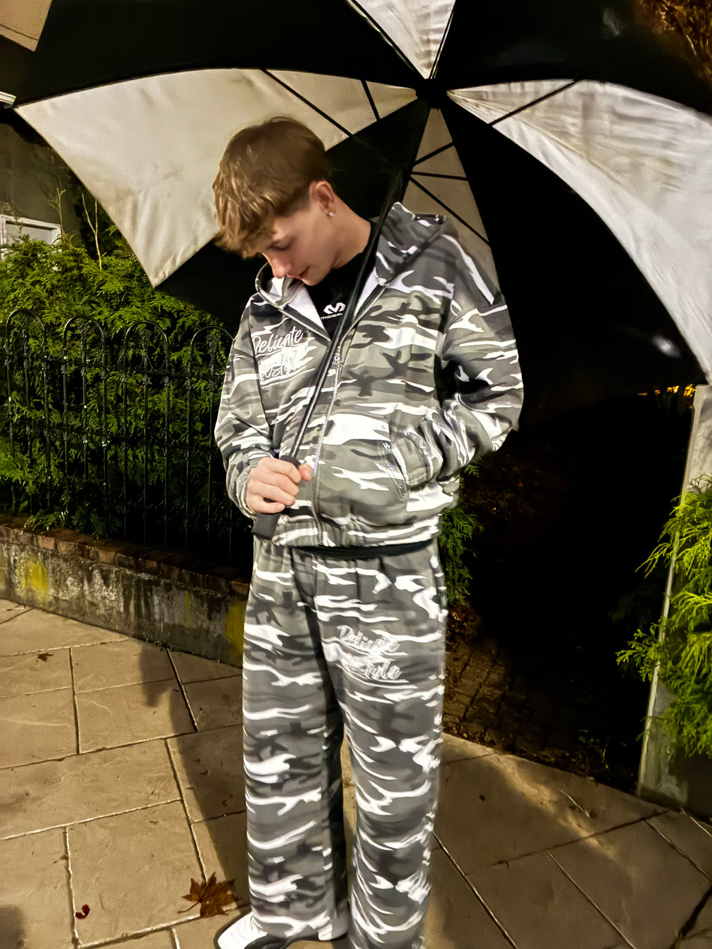 CAMO “CLOAK” SWEATPANTS (Black/Grey)