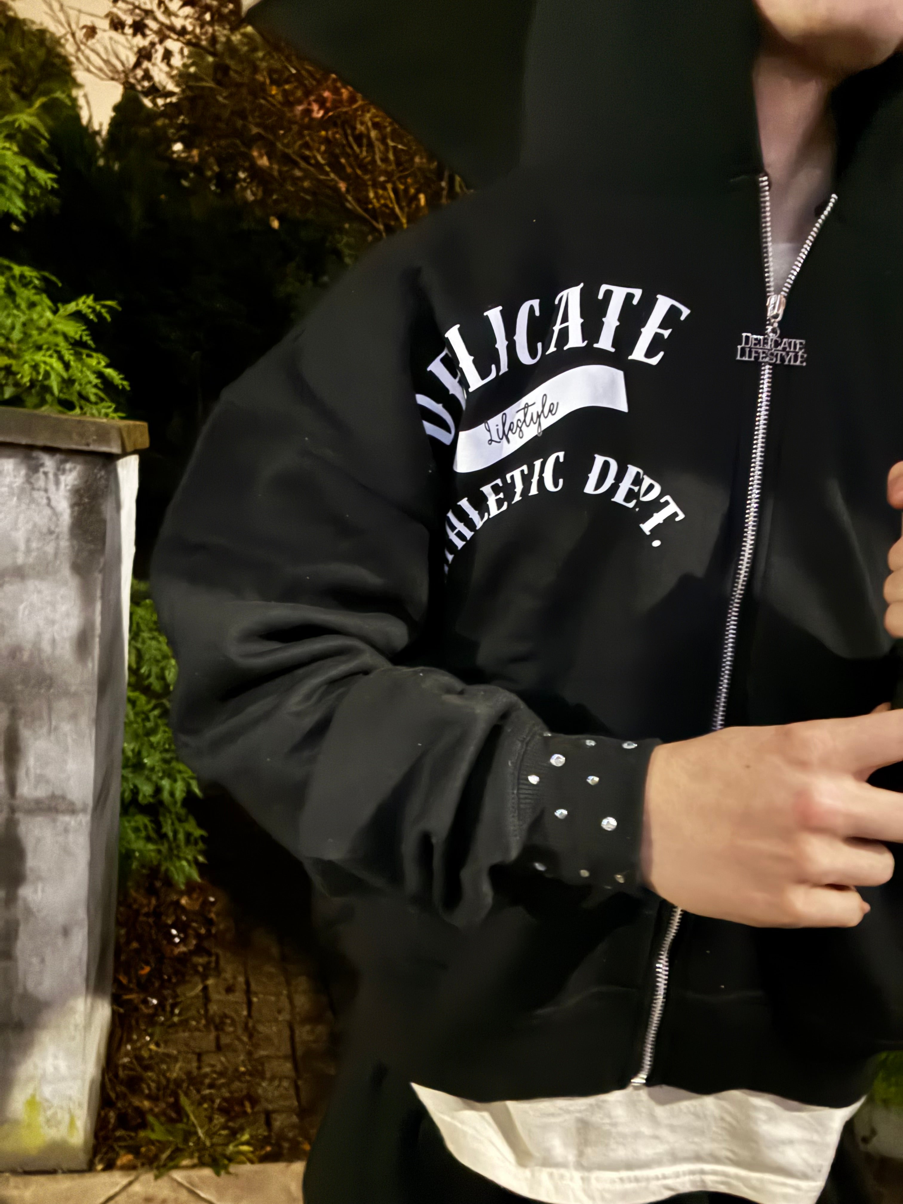 “STARLIGHT” Zip up Hoodie ( Black)