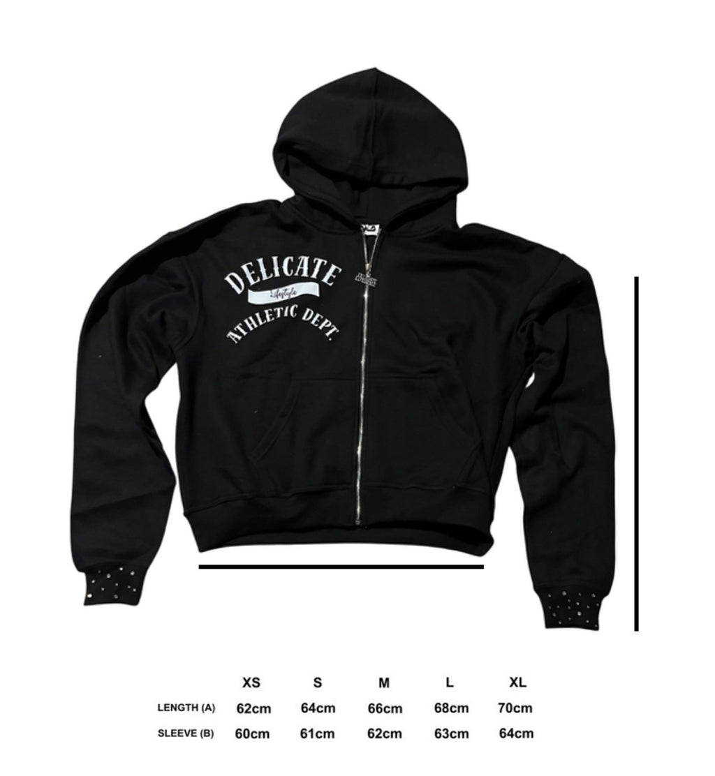 “STARLIGHT” Zip up Hoodie ( Black)