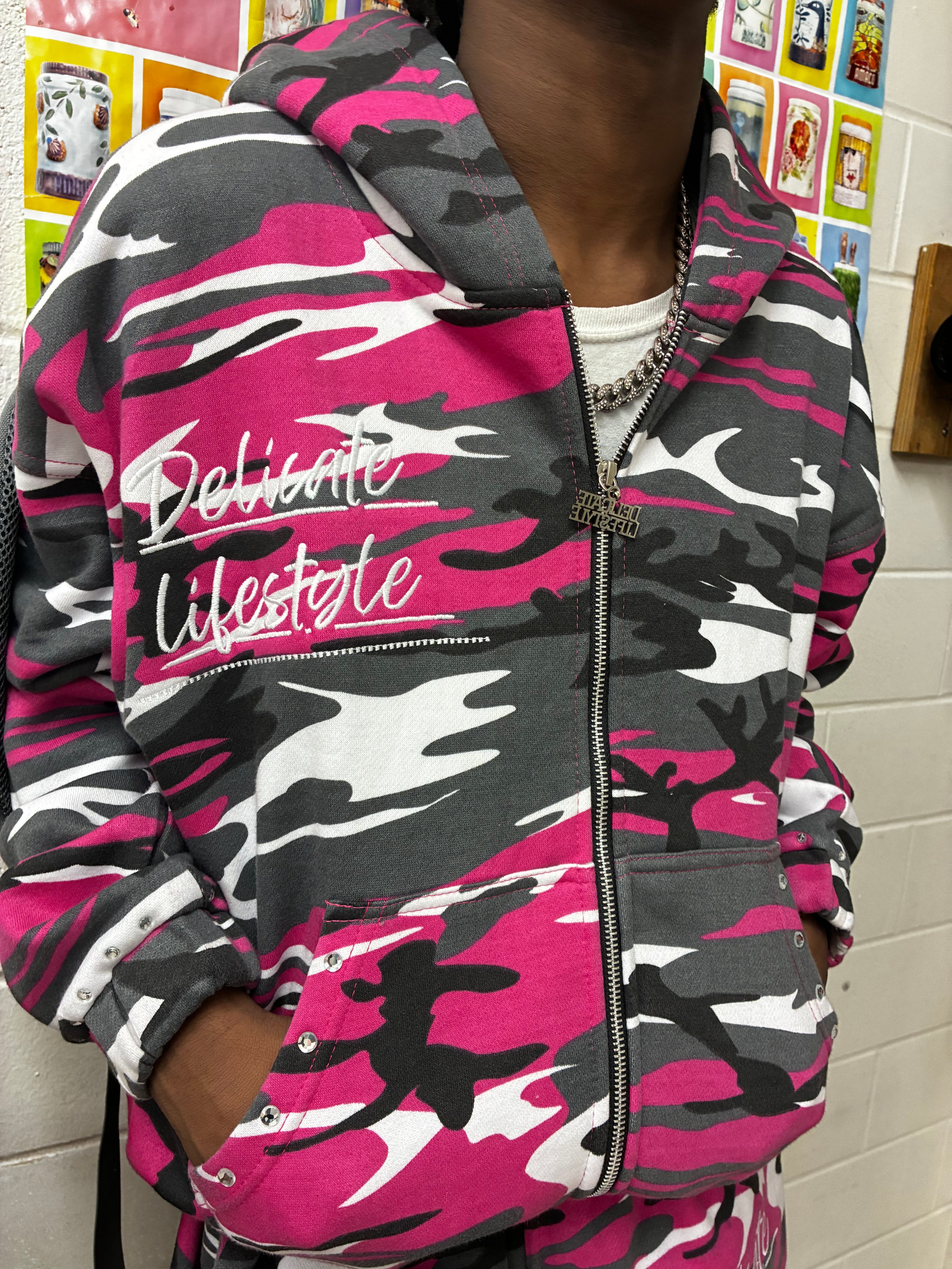 CAMO “PINK PUNCH” Zip up Hoodie