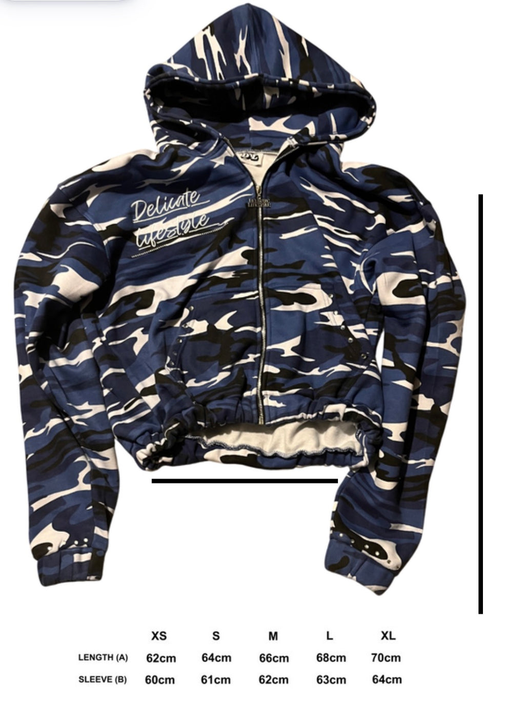 CAMO “ARCTIC DESERT” Zip up Hoodie (Blue)