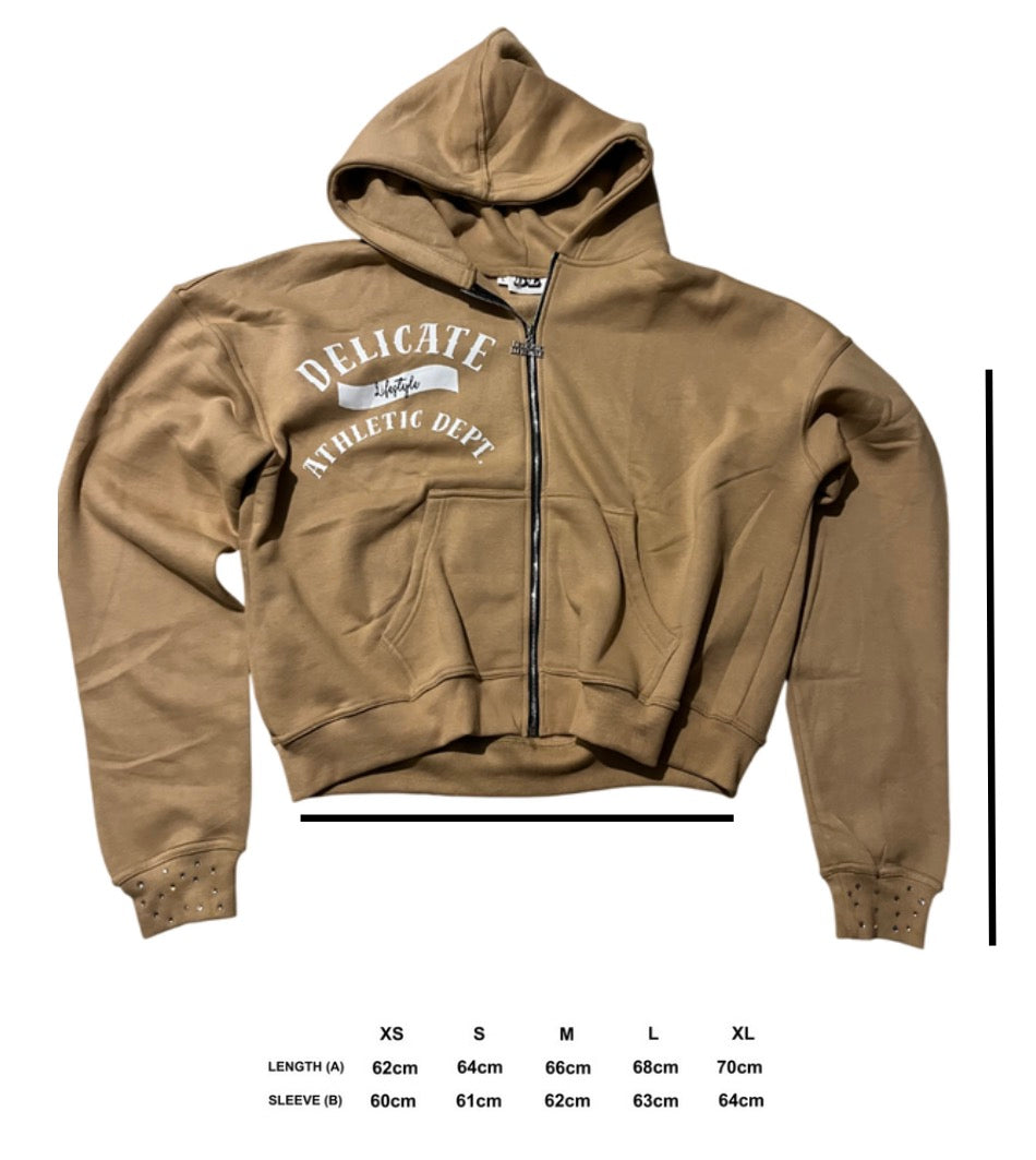 “Peanut” Zip up hoodie (brown)