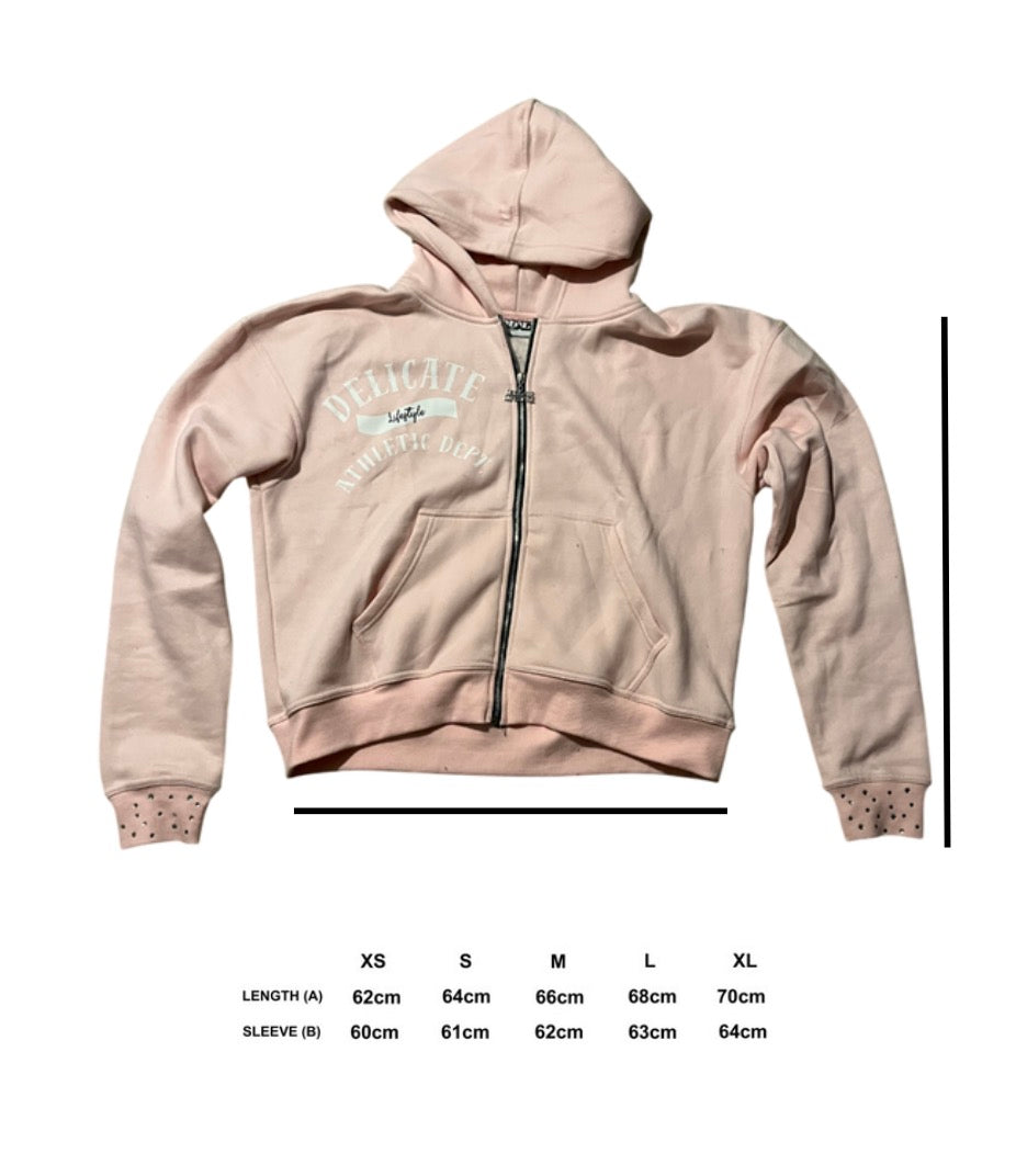 “Blush” Zip up hoodie (Pink)