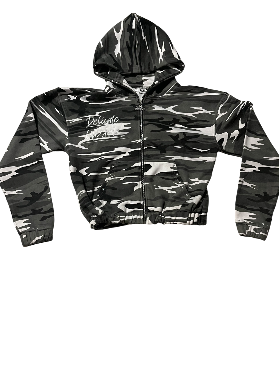 CAMO “CLOAK” Zip up Hoodie (Black/ Grey)